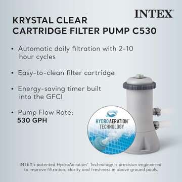 Intex 26711EH Prism Frame Premium Above Ground Swimming Pool Set: 12ft x 30in – Includes 530 GPH Cartridge Filter Pump – SuperTough Puncture Resistant – Rust Resistant – 1718 Gallon Capacity