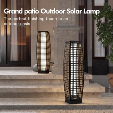 Grand Patio Solar Outdoor Floor Lamp - Stylish Wicker Lighting