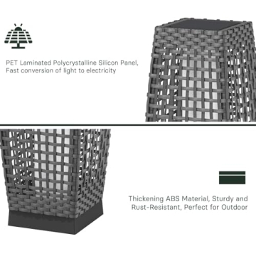 Grand Patio Solar Outdoor Floor Lamp - Stylish Wicker Lighting