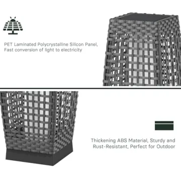 Grand Patio Solar Outdoor Floor Lamp - Stylish Wicker Lighting