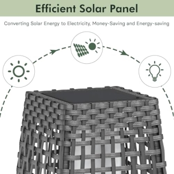 Grand Patio Solar Outdoor Floor Lamp - Stylish Wicker Lighting