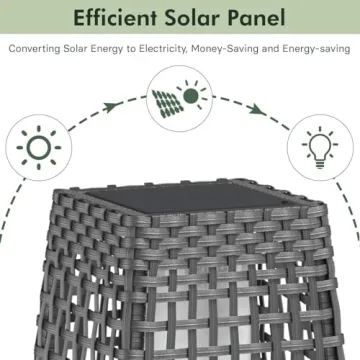 Grand Patio Solar Outdoor Floor Lamp - Stylish Wicker Lighting