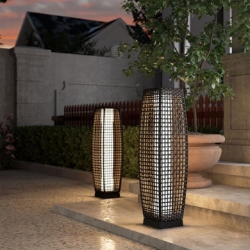 Grand Patio Solar Outdoor Floor Lamp - Stylish Wicker Lighting