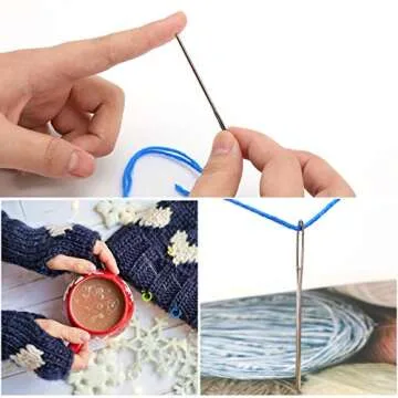 TOYMIS 120pcs Knitting Stitch Markers and 9pcs Large Eye Needles, 60 Large + 60 Small Plastic Crochet Stitch Markers, Knitting Stitch Rings for Sewing Knitting DIY and Handmade Crafts (Random Colors)