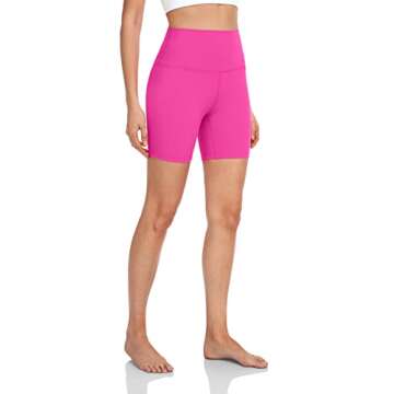 HeyNuts Women's High Waisted Biker Shorts - 6" Length