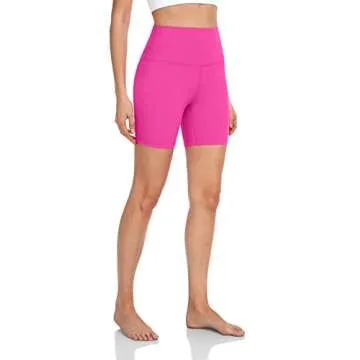 HeyNuts Women's High Waisted Biker Shorts - 6" Length