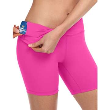 HeyNuts Women's High Waisted Biker Shorts - 6" Length