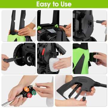 Homdox 4800 Electric Pressure Washer, Professional Electric Pressure Cleaner Machine with 4 Nozzles, 500ml Foam Cannon, 1700W High Power Washer, IPX5 Car Wash Machine/Car/Driveway