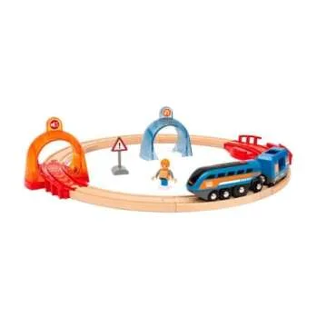Brio 33974 World-Smart Tech Sound-Action Tunnel Circle Set | Interactive Toy Train Set | Enhances Motor Skills | FSC Certified Wood | Compatible with All BRIO Tracks and Vehicles