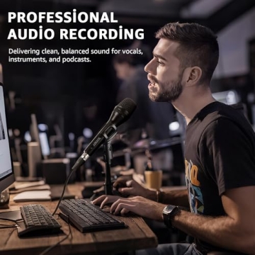 Wired Microphone for Singing, Professional Vocal Dynamic Handheld Karaoke, Cardioid Studio Mic, 16.4...