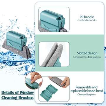 12-Piece Window Groove Cleaning Brush Set for All Homes