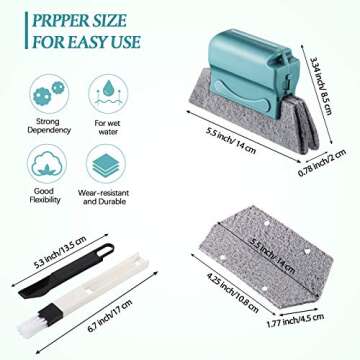 12-Piece Window Groove Cleaning Brush Set for All Homes