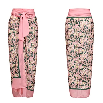 Flattering Floral Bikini Set with Cover Ups for Women - 2PCS