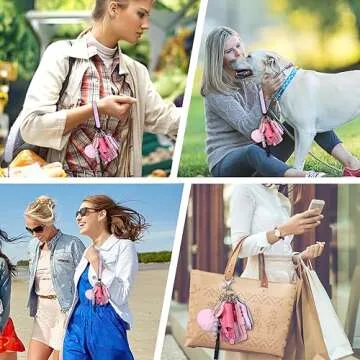 AMIR Safety Keychain Set for Women, Wristlet Strap Keychain with Personal Alarm and Pom Pom Accessories Kit, Gifts for Women and Girls