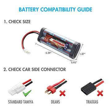 Tenergy 7.2V Battery Pack High Capacity 3000mAh NiMH for RC Vehicles - 2-Pack