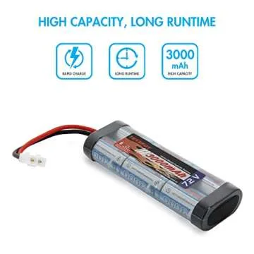Tenergy 7.2V High Capacity 3000mAh NiMH Battery Pack
