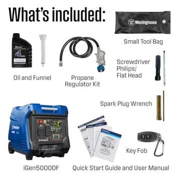 Westinghouse 5000 Peak Watt Super Quiet Dual Fuel Portable Inverter Generator with Remote Start, RV ...