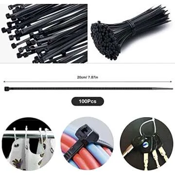 181pcs Cable Management Kits, 100 Fastening Cable Ties with 4 Wire Organizer Sleeve, 10pcs and 2 Roll Self Adhesive Ties 35 Wire Clips, 10+15 Desktop Cable Holder for TV Office Home Electronics
