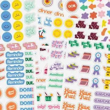 ban.do Sticker Book of Goal Setting Stickers, 35 Sticker Sheets with Colorful Fun Stickers, Positive Stickers for Journals and Planners, Issue 1