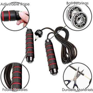 INZENYN Adjustable Jump Rope for All Ages and Fitness