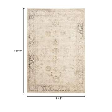 SAFAVIEH Vintage Collection Area Rug - 7'6" x 10'6", Stone, Oriental Distressed Viscose Design, Idea...