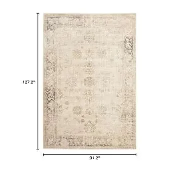 SAFAVIEH Vintage Collection Area Rug - 7'6" x 10'6", Stone, Oriental Distressed Viscose Design, Idea...