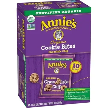 Annie's Organic Chocolate Chip Cookie Bites for Wholesome Enjoyment, 10 Pouches, 10.5 oz