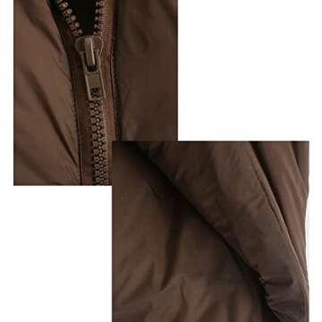 Hixiaohe Women's Winter Crop Vest Puffer Lightweight Stand Collar Padded Vest Zip Up Sleeveless Jacket (Brown, XXL)