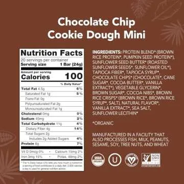 ALOHA Organic Plant Based Protein Bar MINIS |Chocolate Chip Cookie Dough| 20 Count, 24g Bars | Vegan...