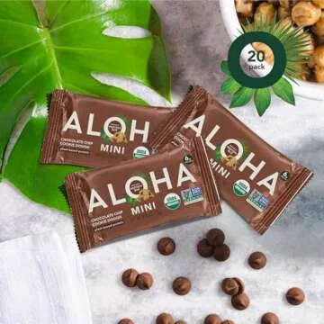 ALOHA Organic Plant Based Protein Bar MINIS |Chocolate Chip Cookie Dough| 20 Count, 24g Bars | Vegan, Low Sugar, Gluten Free, Paleo, Low Carb, Non-GMO, Stevia Free, Soy Free, No Sugar Alcohols