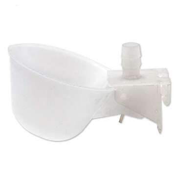 The Urban Aviary (6 Pack) Triggerless Poultry Water Cups No Trigger Or Float to Jam Automatic Quail Cage No Leak Watering Cups for Ducks Chickens Turkeys