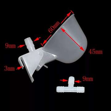The Urban Aviary (6 Pack) Triggerless Poultry Water Cups No Trigger Or Float to Jam Automatic Quail Cage No Leak Watering Cups for Ducks Chickens Turkeys