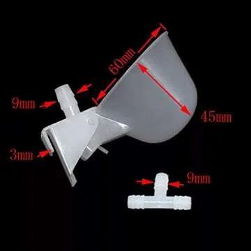 The Urban Aviary (6 Pack) Triggerless Poultry Water Cups No Trigger Or Float to Jam Automatic Quail Cage No Leak Watering Cups for Ducks Chickens Turkeys