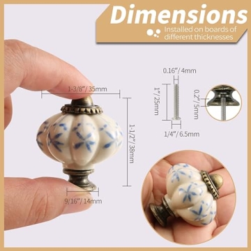 Zernmiarder Ceramic Pumpkin Knobs 12 Pack for Stylish Decor