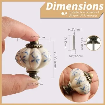 Zernmiarder Ceramic Pumpkin Knobs 12 Pack for Stylish Decor
