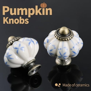 Zernmiarder Ceramic Pumpkin Knobs 12 Pack for Stylish Decor