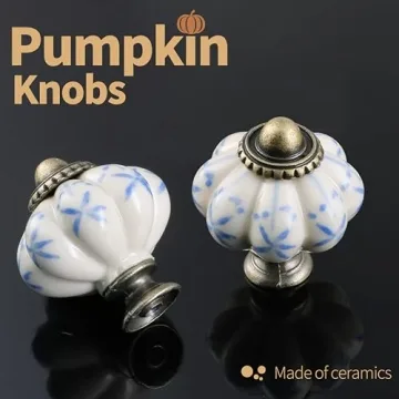 Zernmiarder Ceramic Pumpkin Knobs 12 Pack for Stylish Decor