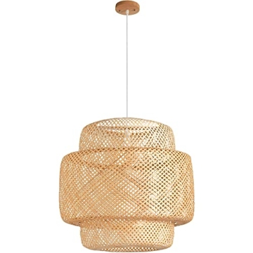 DANGGEOI Bamboo Pendant Light Fixture - Eco-Friendly Chandelier for Dining and Living Rooms