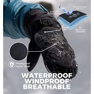 Tough Outdoors Waterproof Insulated Ski Mittens