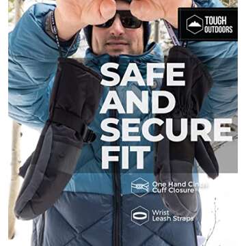 Tough Outdoors Waterproof Insulated Ski Mittens