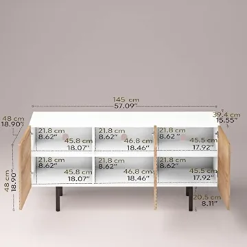 Roomfitters Mid Century Modern TV Stand for 65" TVs