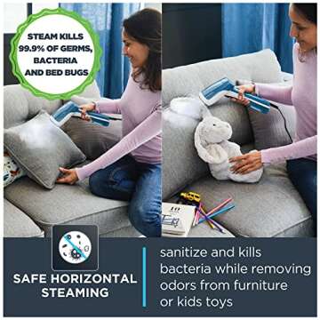 Rowenta, Steamer for Clothes, X-Cel Handheld Steamer, 15 Second Heatup, 2.4 Ounce Capacity, 1150 Watts, Portable, Ironing, Travel Must Have, Green Clothes Steamer, DR6131