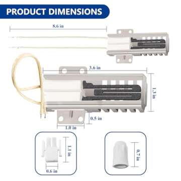 WB13K21 Oven Igniter Replacement for G-E Sam-sung Hot-point Ken-more Gas Range Oven, Replaces 5303935066 IG9998 WB13T10045 WB13K10026 Norton 501a dg94 00520a Universal Model By Improvedhand