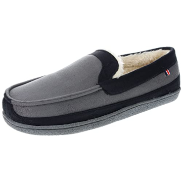 Stylish IZOD Men's Two-Tone Moccasin Slip-On Slippers