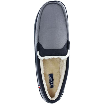 Stylish IZOD Men's Two-Tone Moccasin Slip-On Slippers
