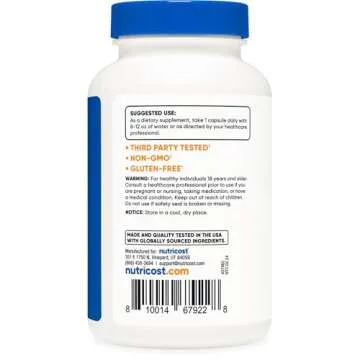 Nutricost Folic Acid (Vitamin B9) 1000 mcg, 240 Capsules