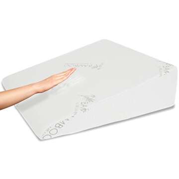 7.5 Inch Bed Wedge Pillow for Acid Reflux or Sleeping | 1.5 Inch Memory Foam Top with Stay Cool Cover | Incline Leg Elevation Pillows | Ideal for Gerd, Heartburn, and Snoring (25" Wx26 Lx7.5 H)