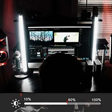 RGB Led Video Light Stick Wand, Obeamiu 2600-9600K Portable Studio Photography Lighting, 5000mAh Rechargeable Battery, 21 Lights Effects for YouTube, Painting, Vlog, Live Streaming, Self Broadcasting