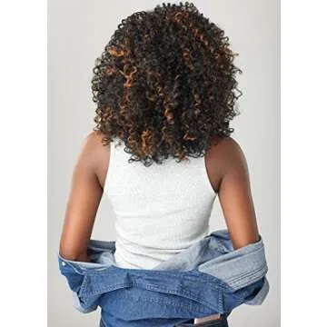 Sensationnel Curls kinksandco half wig - the show stopper instant weave drawstring cap for natural 3c to 4c hair textures (1B OFFBLACK)