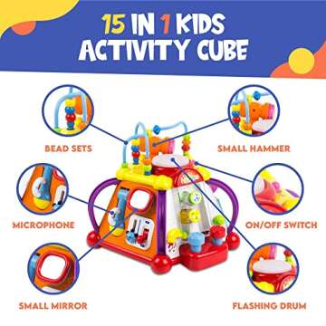Toysery Baby Activity Center – Toddler Kids Learning & Skill Development Cube with Lights & Music....